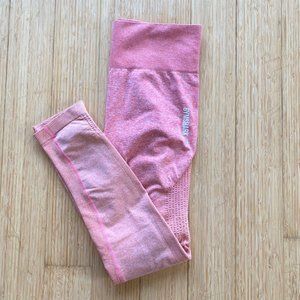 Women’s Gymshark Ombre Peach/Pink Seamless Leggings, Size M